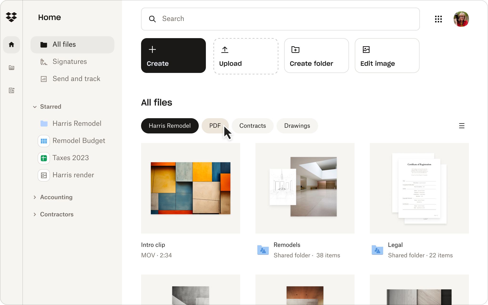Dropbox product home